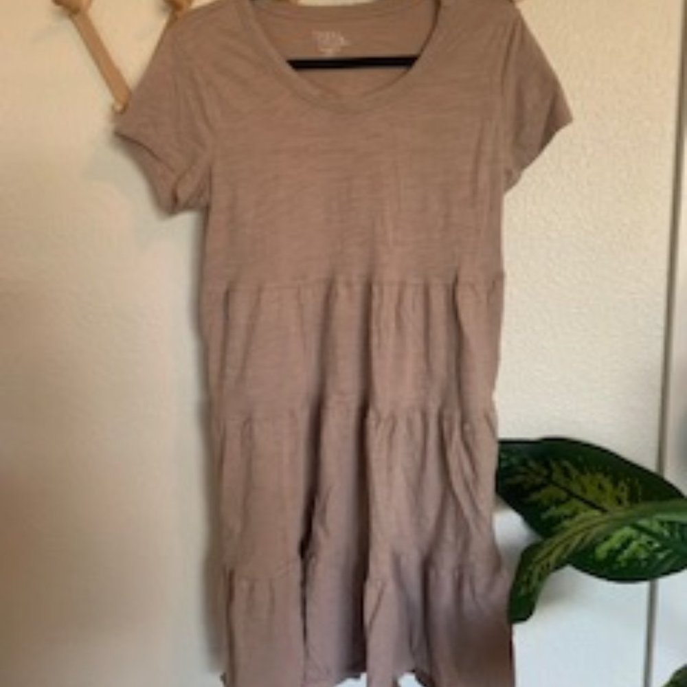 Time and True Tiered Short Sleeve Dress